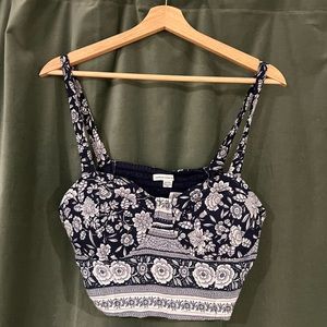 Corset top with floral print | American Eagle